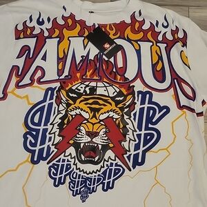 NWOT South Pole Shirt‎ Mens Large White Graphic Print Short Sleeve Tee